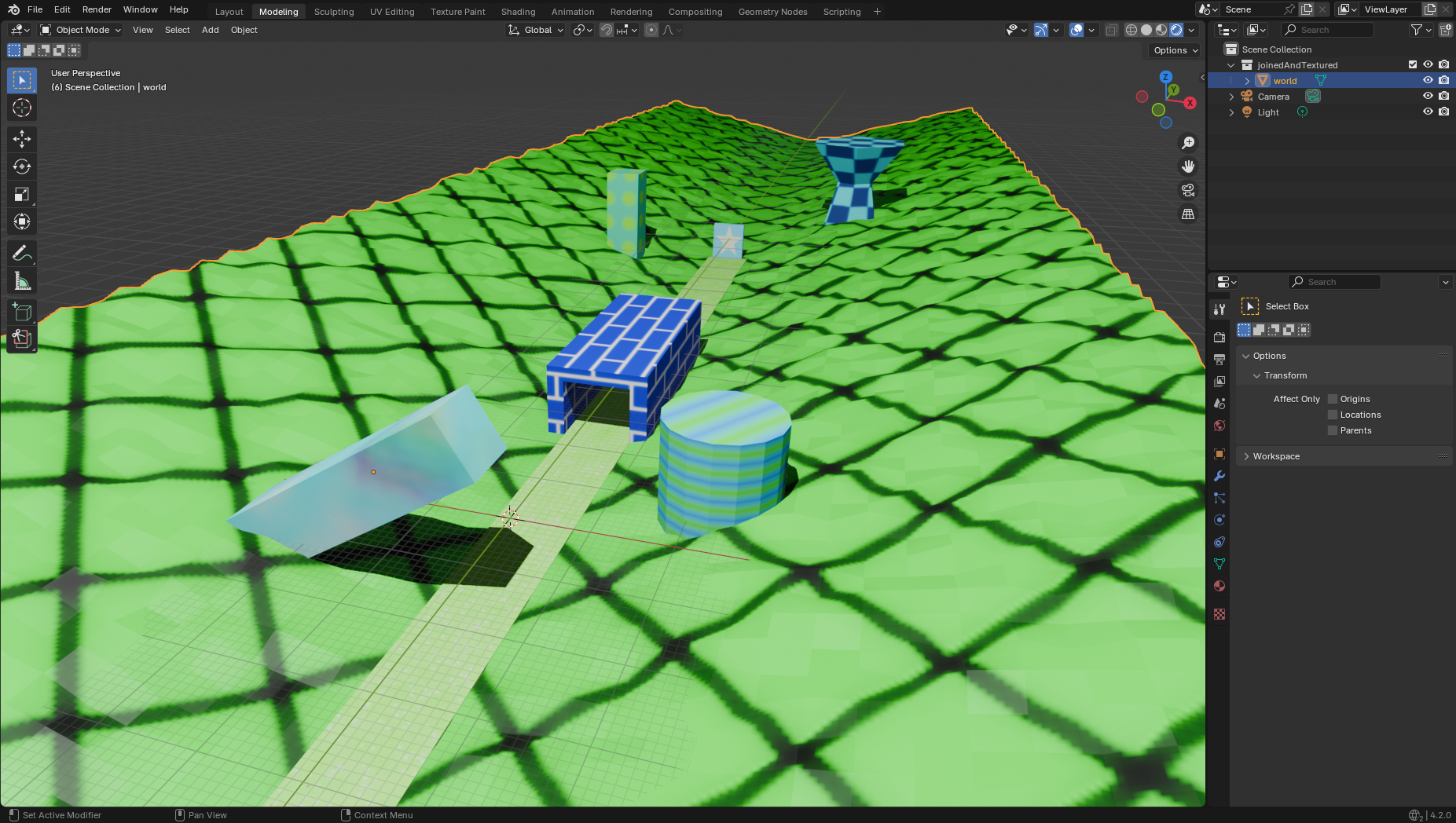A model of a corridor within blender